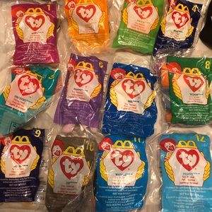 VINTAGE 1998 MCDONALD SET OF 12 mini Beanie babies unopened packages